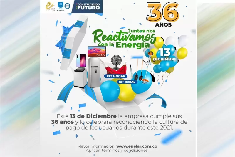 Hoy la Empresa de Energía de Arauca Enelar ESP cumple 36 años iluminando el desarrollo de Arauca